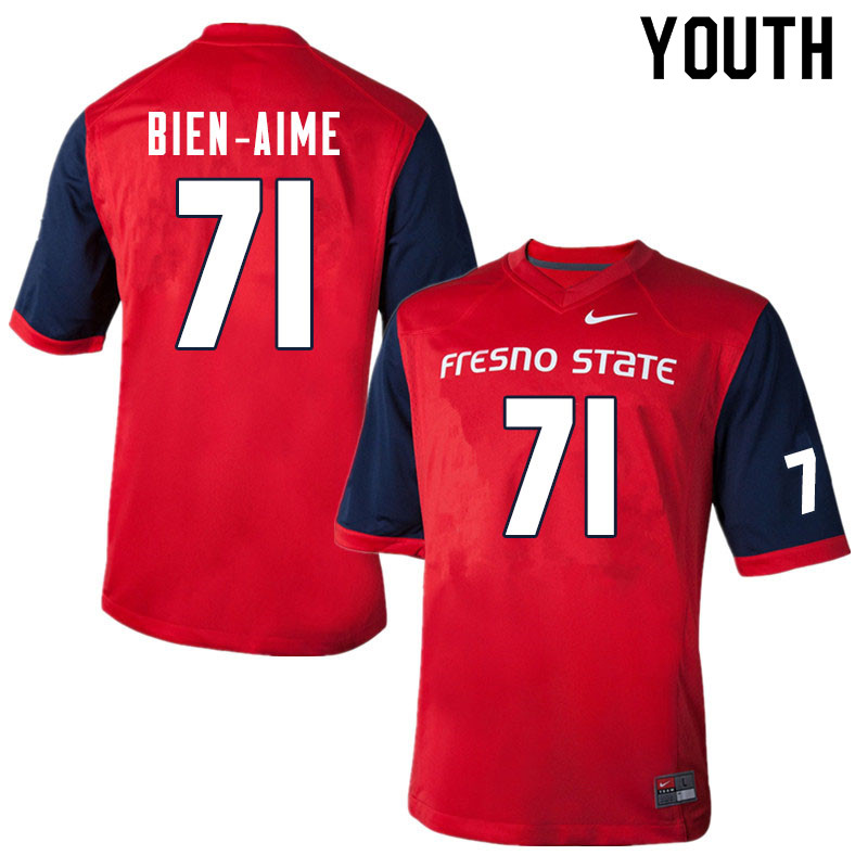 Youth #71 Marc-David Bien-Aime Fresno State Bulldogs College Football Jerseys Sale-Red - Click Image to Close